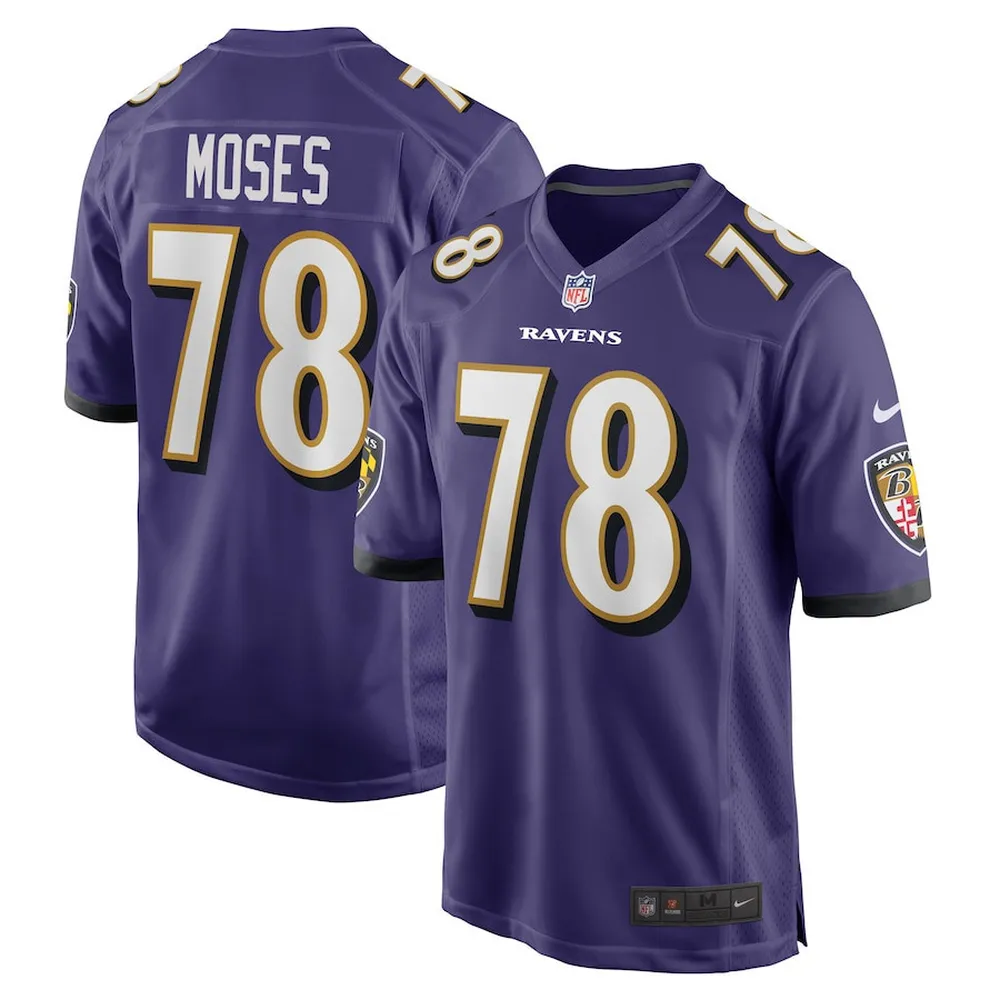 Morgan Moses Baltimore Ravens Game Player Jersey – Purple