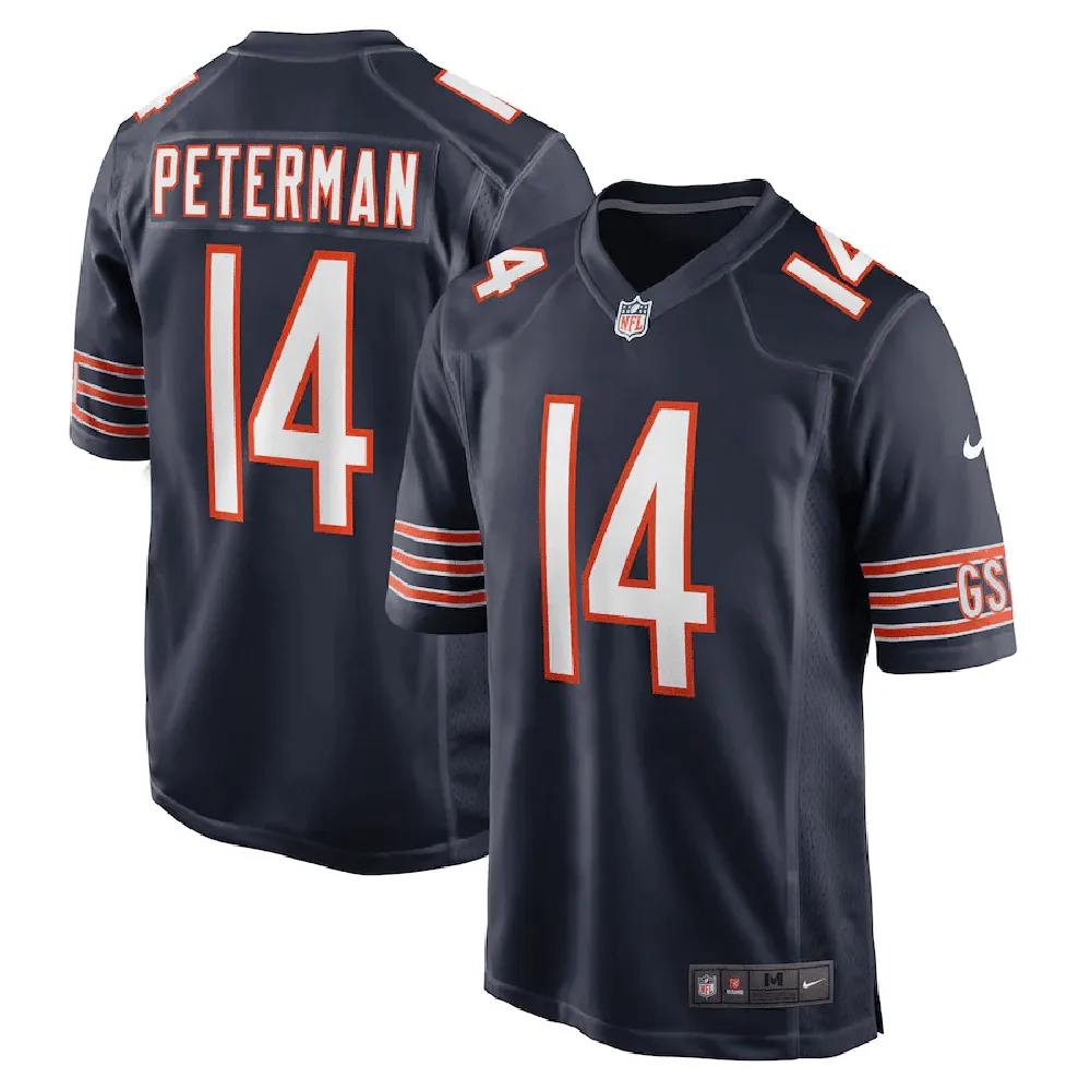 Nathan Peterman Chicago Bears Game Player Jersey – Navy