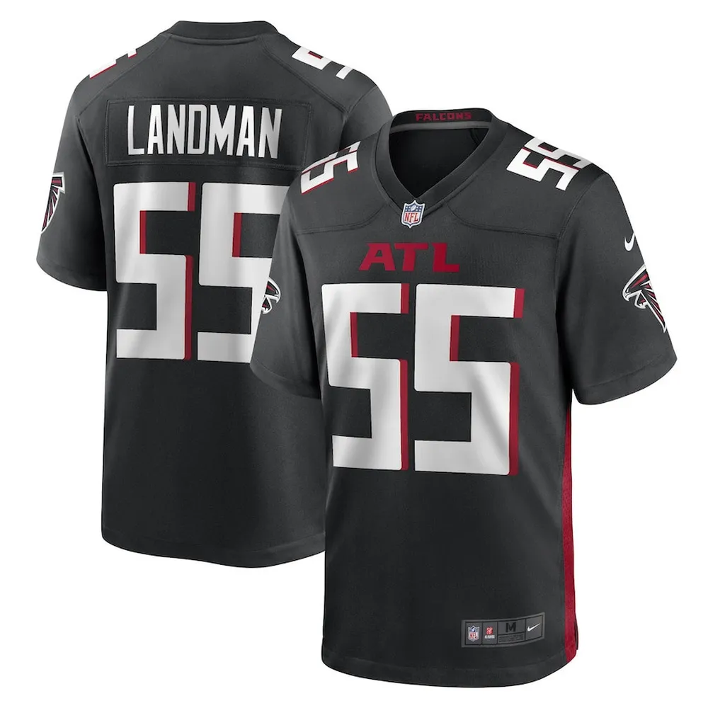 Nate Landman Atlanta Falcons Game Player Jersey – Black