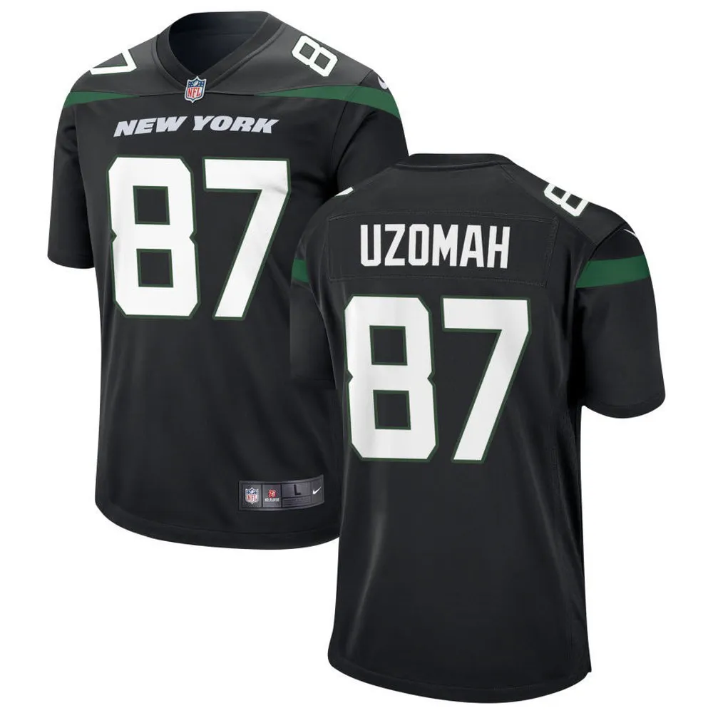 New York Jets C. Uzomah 87 Alternate Game Jersey – Stealth Black Jersey