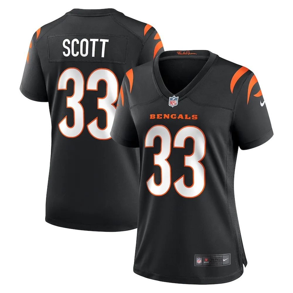 Nick Scott 33 Cincinnati Bengals Women’s Game Jersey – Black