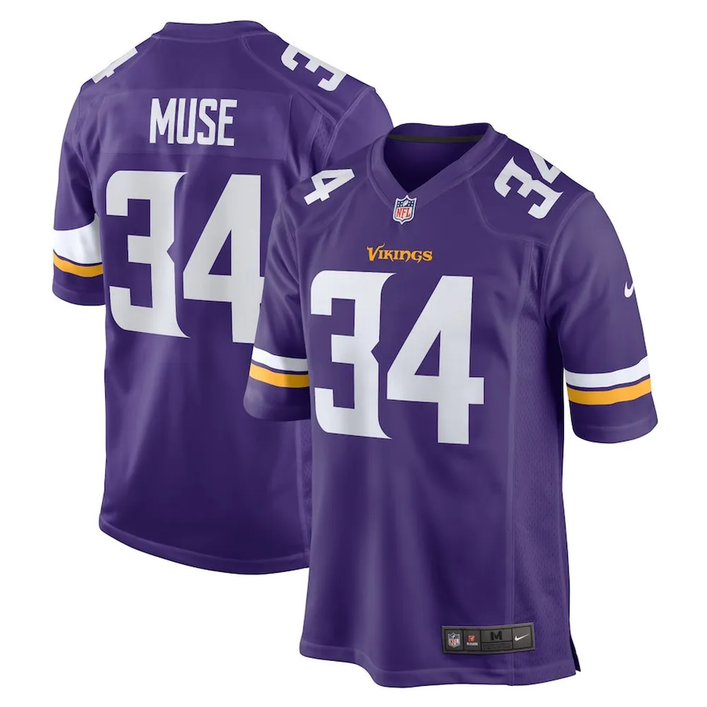 Nick Muse 34 Minnesota Vikings Home Game Player Jersey – Purple