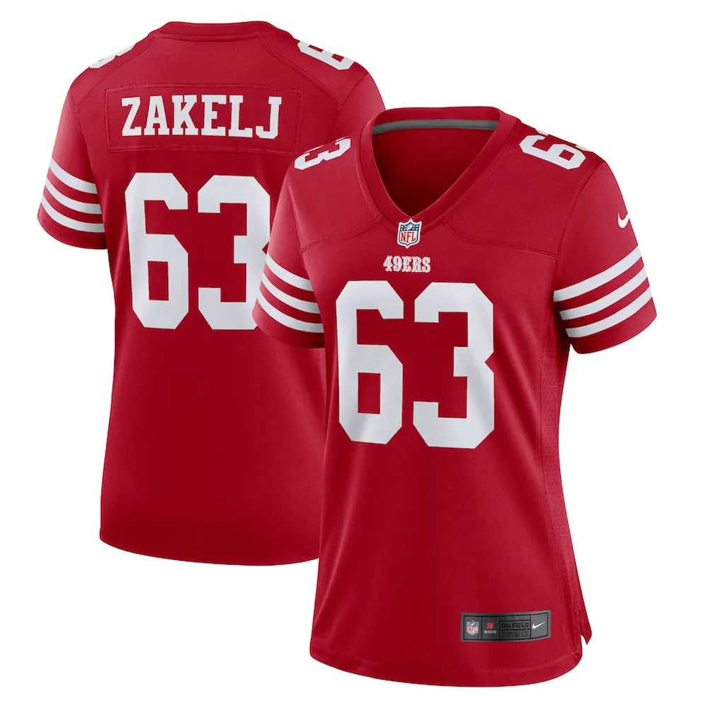 Nick Zakelj San Francisco 49ers Women’s Game Player Jersey – Scarlet