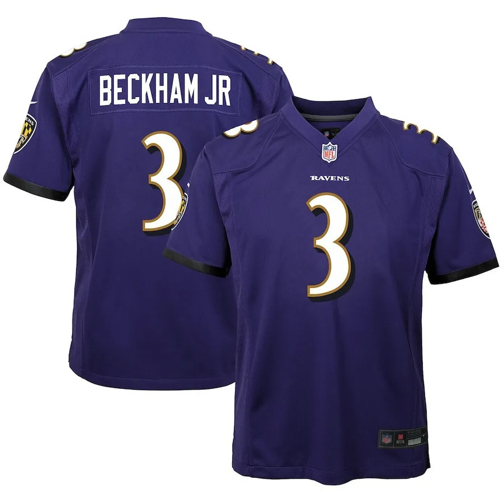 Odell Beckham Jr. 3 Baltimore Ravens Youth Game Jersey – Purple