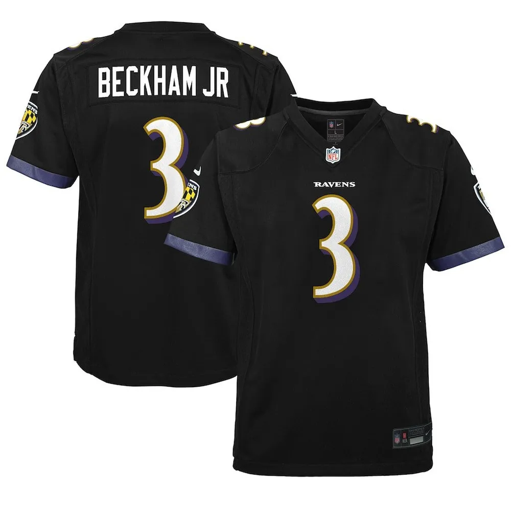 Odell Beckham Jr. 3 Baltimore Ravens Youth Alternate Game Jersey – Black