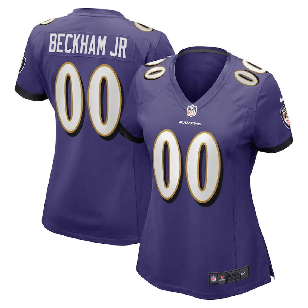 Odell Beckham Jr. 00 Baltimore Ravens Women Game Jersey – Purple