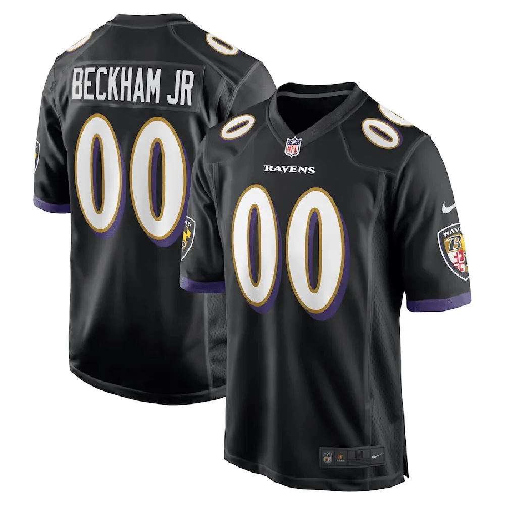 Odell Beckham Jr. 00 Baltimore Ravens Men Game Jersey – Black