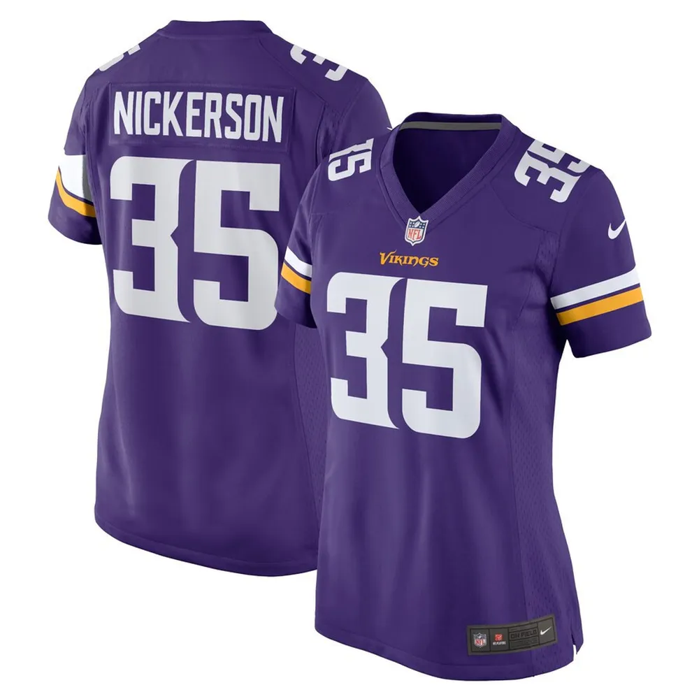 Parry Nickerson 35 Minnesota Vikings Women’s Home Game Player Jersey – Purple