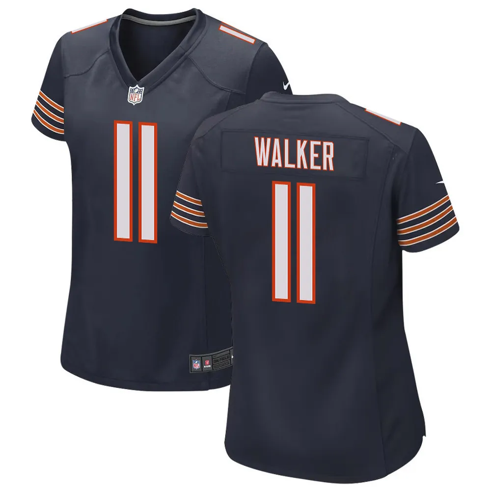 P. Walker 11 Chicago Bears Women Game Jersey – Navy