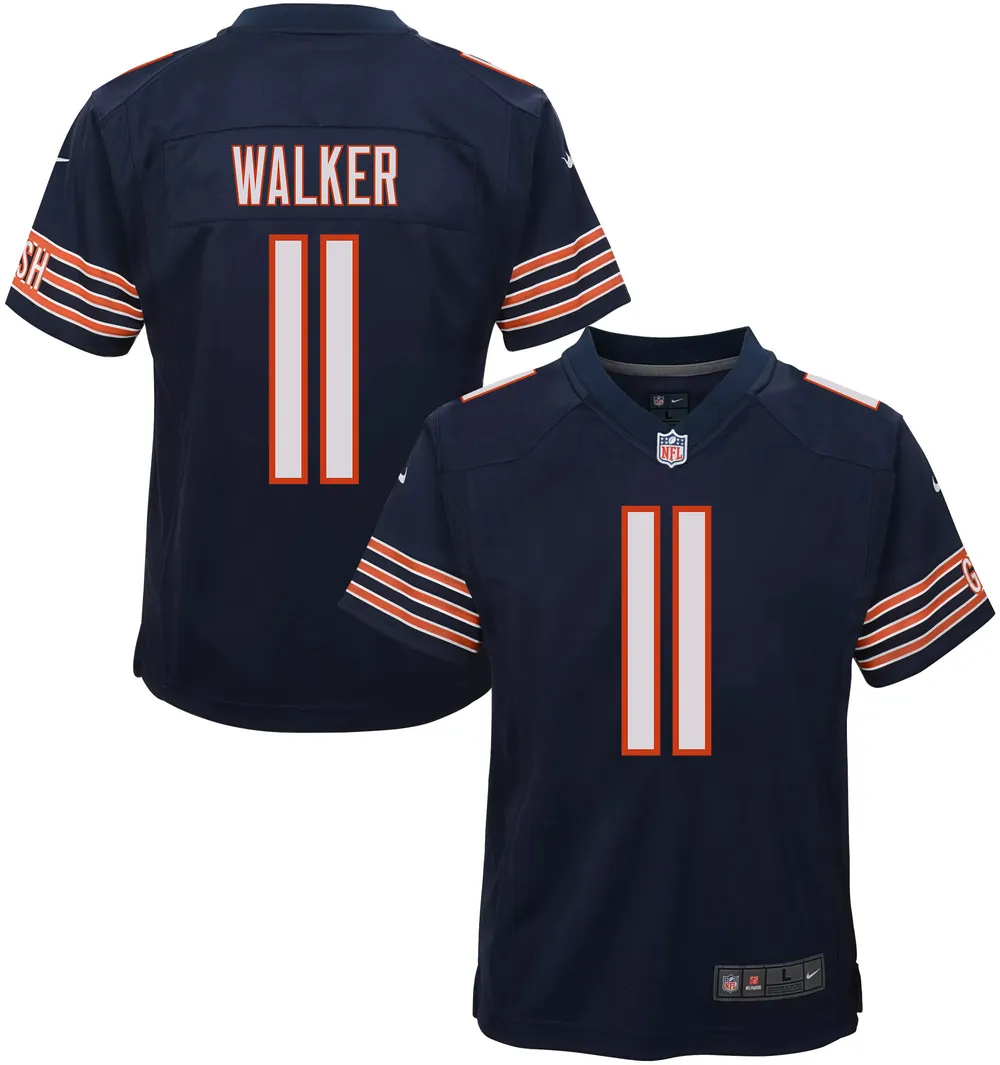 P. Walker 11 Chicago Bears Youth Game Jersey – Navy