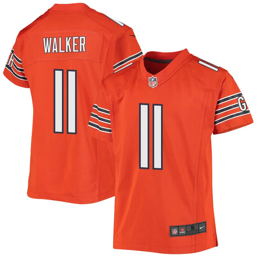 P. Walker 11 Chicago Bears Youth Altenate Game Jersey – Orange