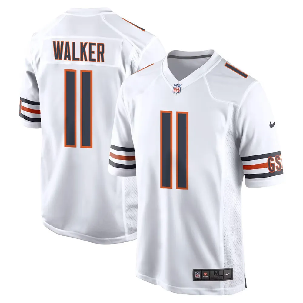 P. Walker 11 Chicago Bears Youth Game Jersey – White