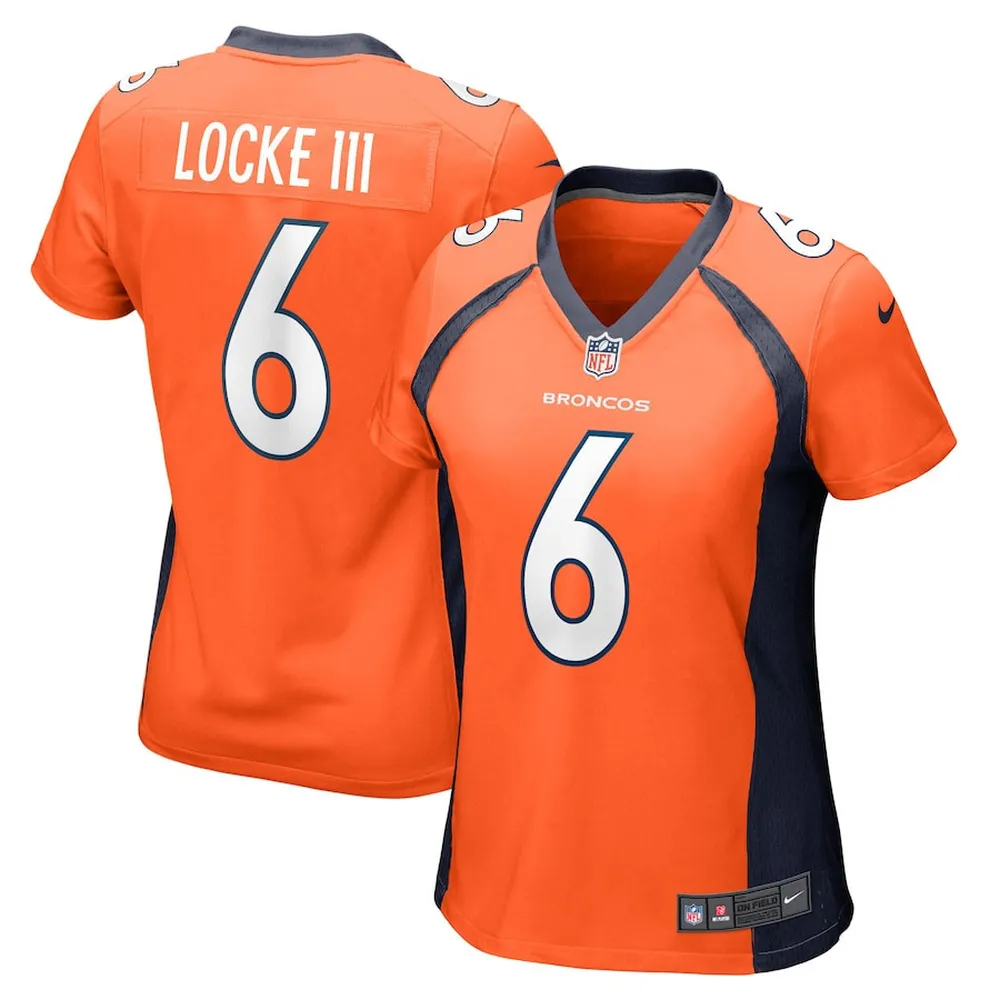 P. Locke 6 Denver Broncos Women’s Game Jersey – Orange