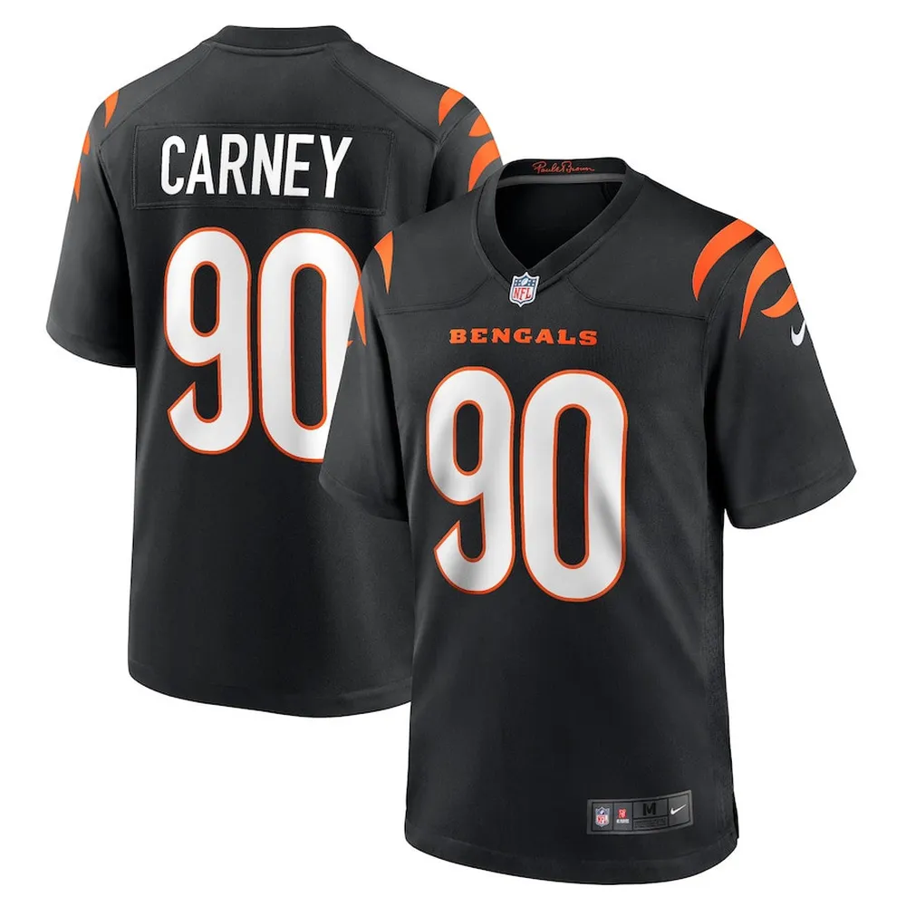 Owen Carney 90 Cincinnati Bengals Men’s Home Game Jersey – Black