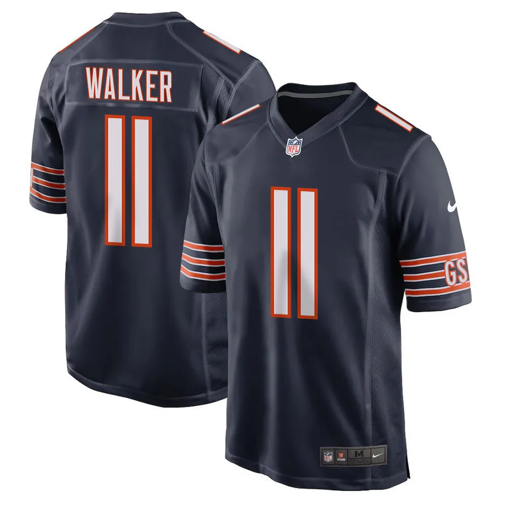 P. Walker 11 Chicago Bears Men Game Jersey – Navy