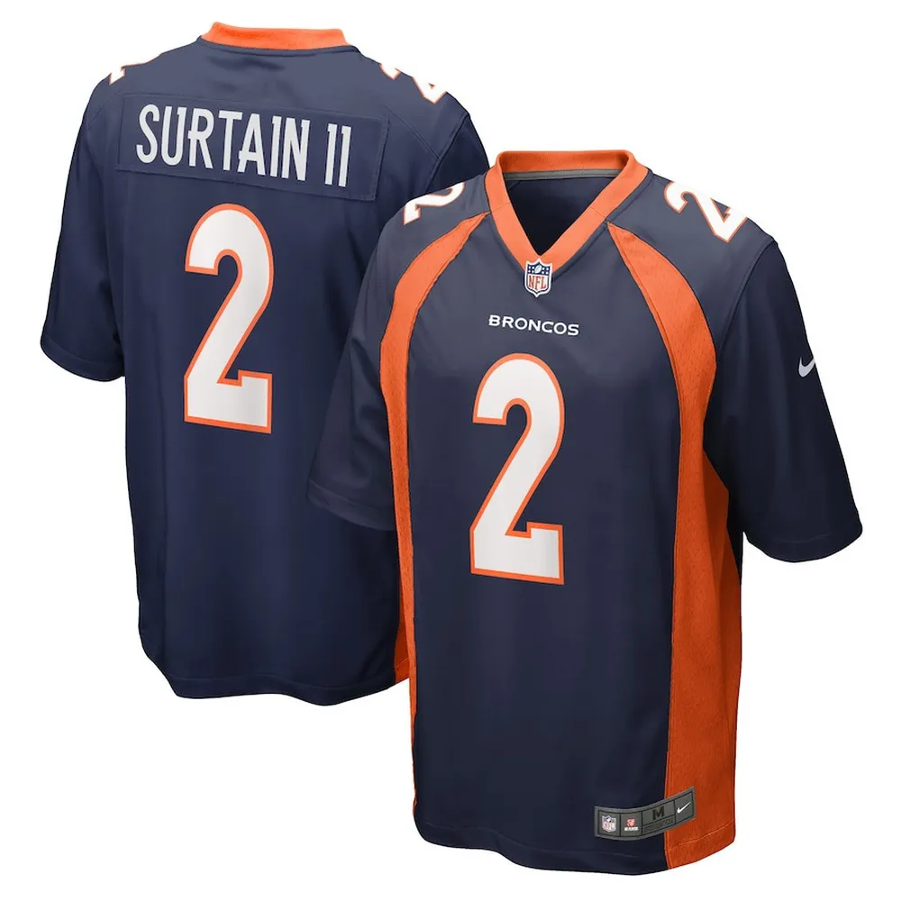 Patrick Surtain II 2 Denver Broncos Home Game Player Jersey – Navy