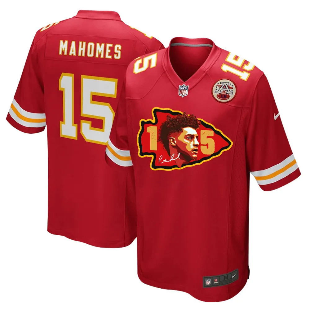 Patrick Mahomes 15 Signed Kansas City Chiefs Game Jersey – Men, Red