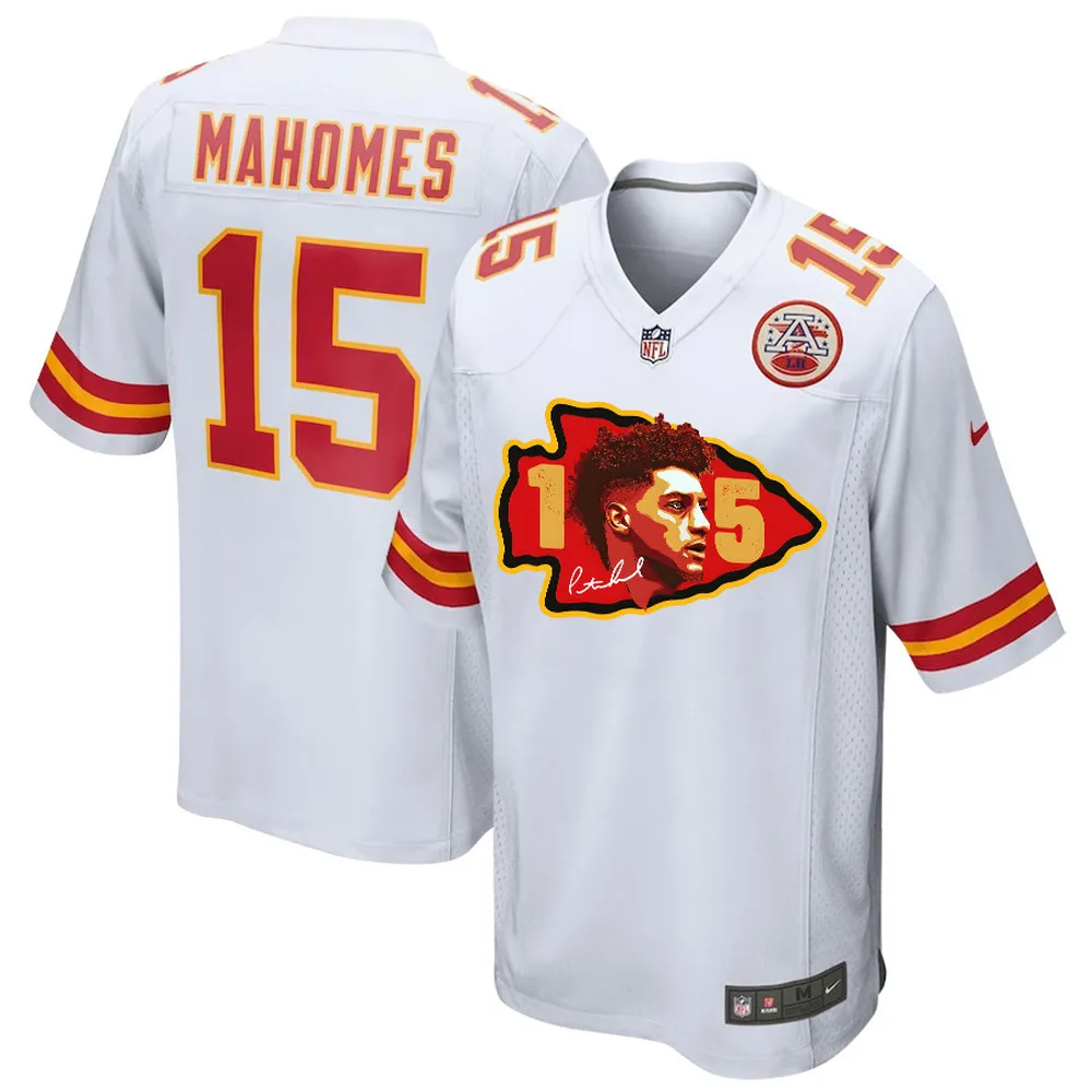 Patrick Mahomes 15 Signed Kansas City Chiefs Game Jersey – Men, White