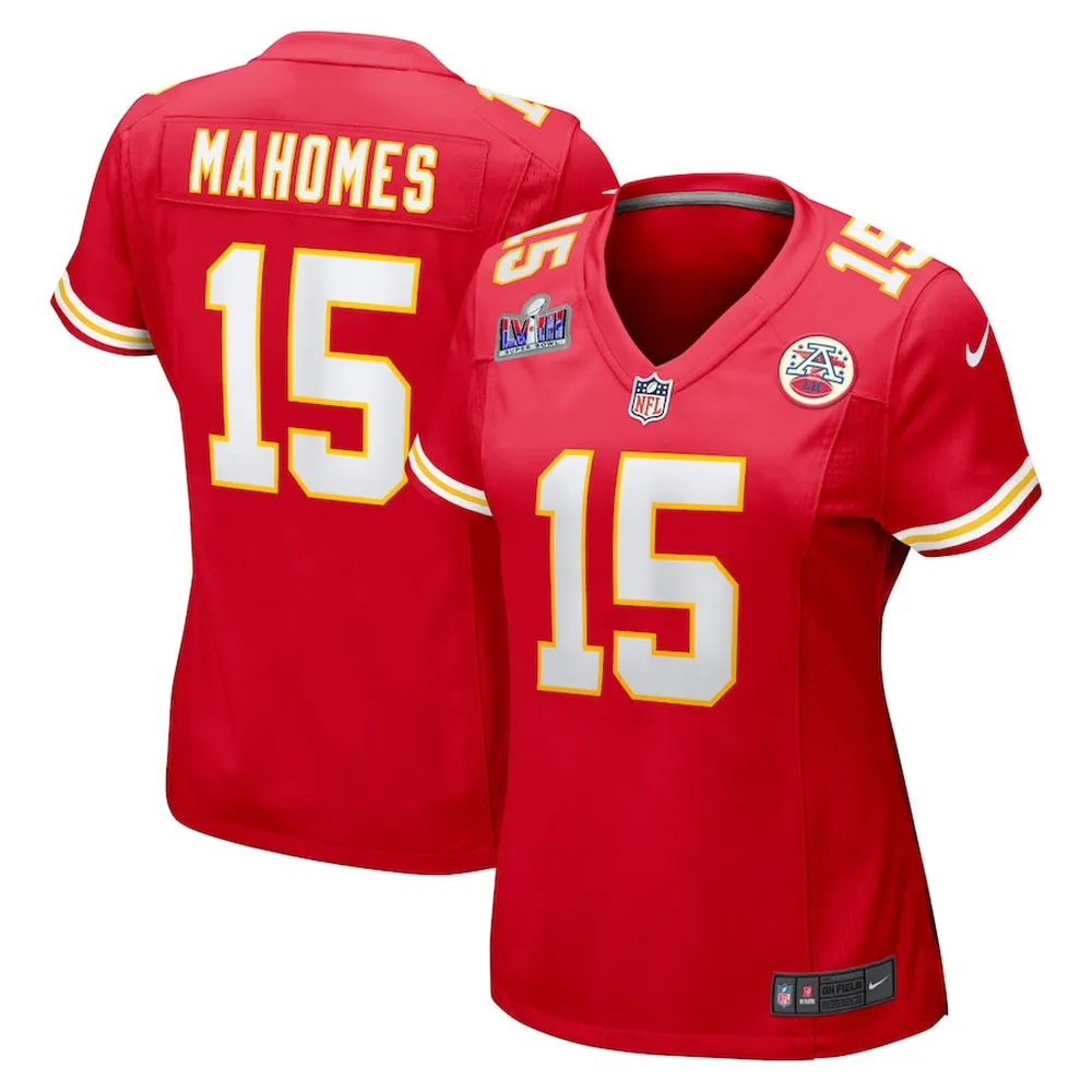 Patrick Mahomes 15 Kansas City Chiefs Super Bowl LVIII Patch Fashion Game Jersey – Red