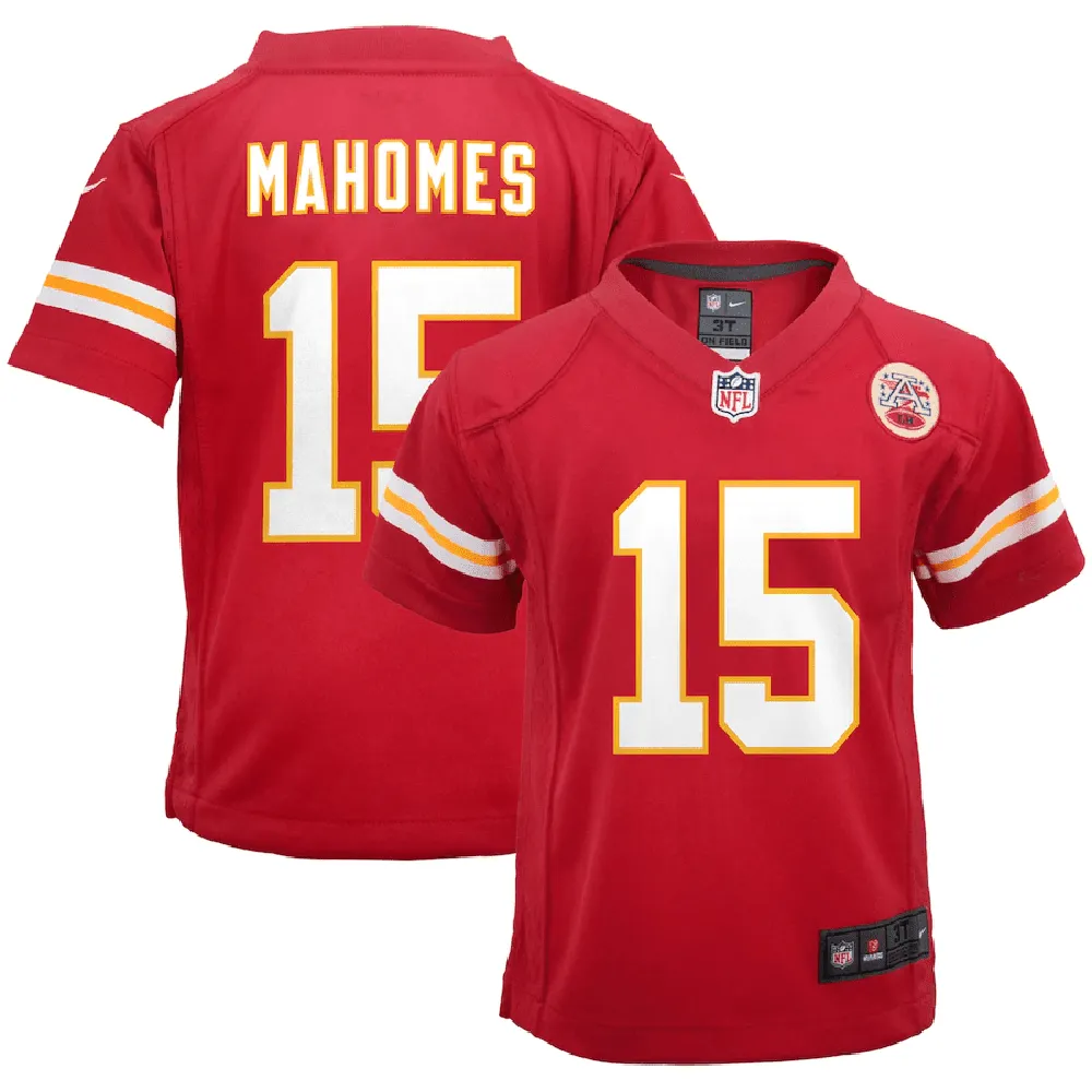 Patrick Mahomes 15 Kansas City Chiefs Preschool Game Jersey – Red