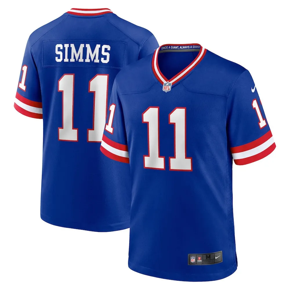 Phil Simms New York Giants Classic Retired Player Game Jersey – Royal