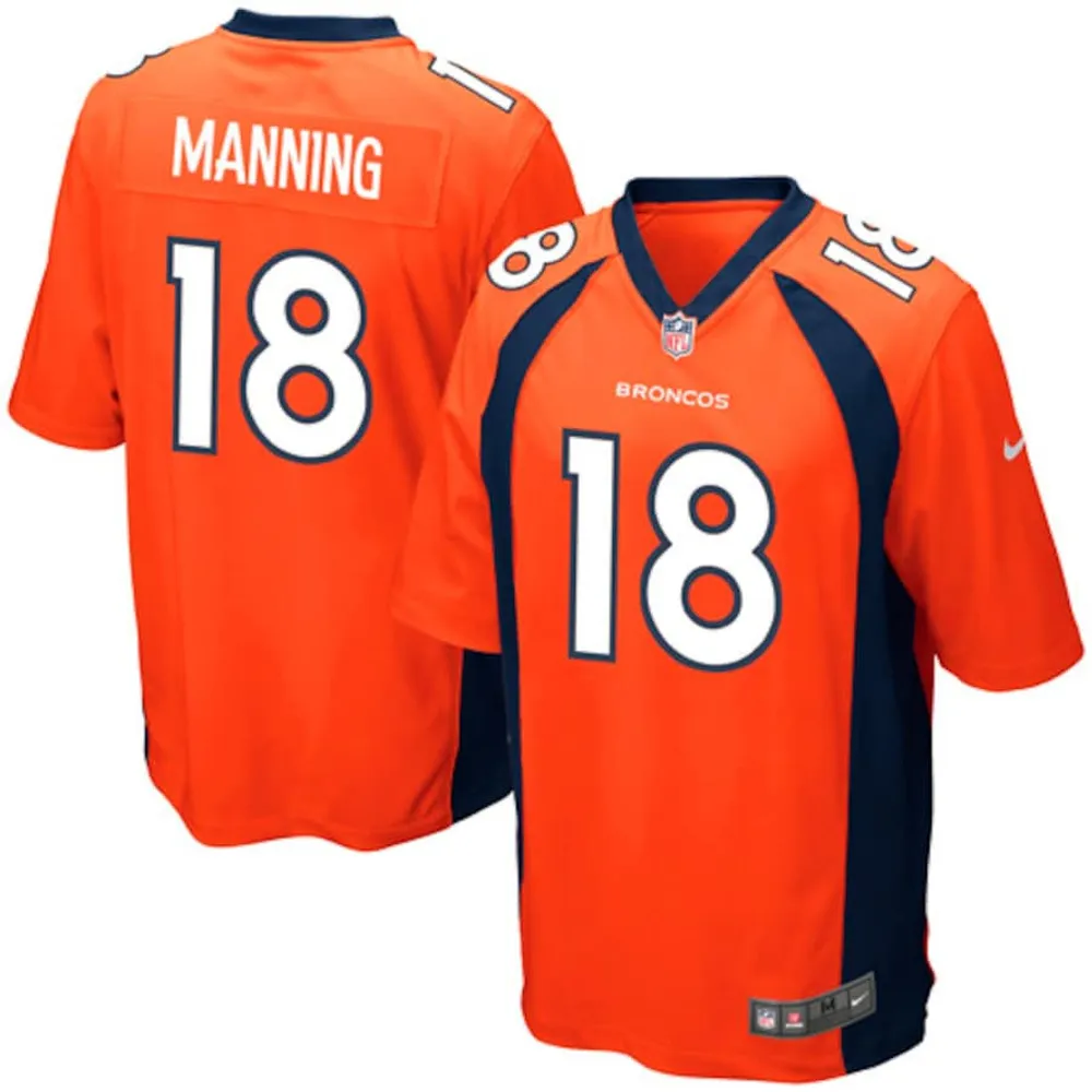 Peyton Manning 18 Denver Broncos YOUTH Team Color Game Jersey – Orange