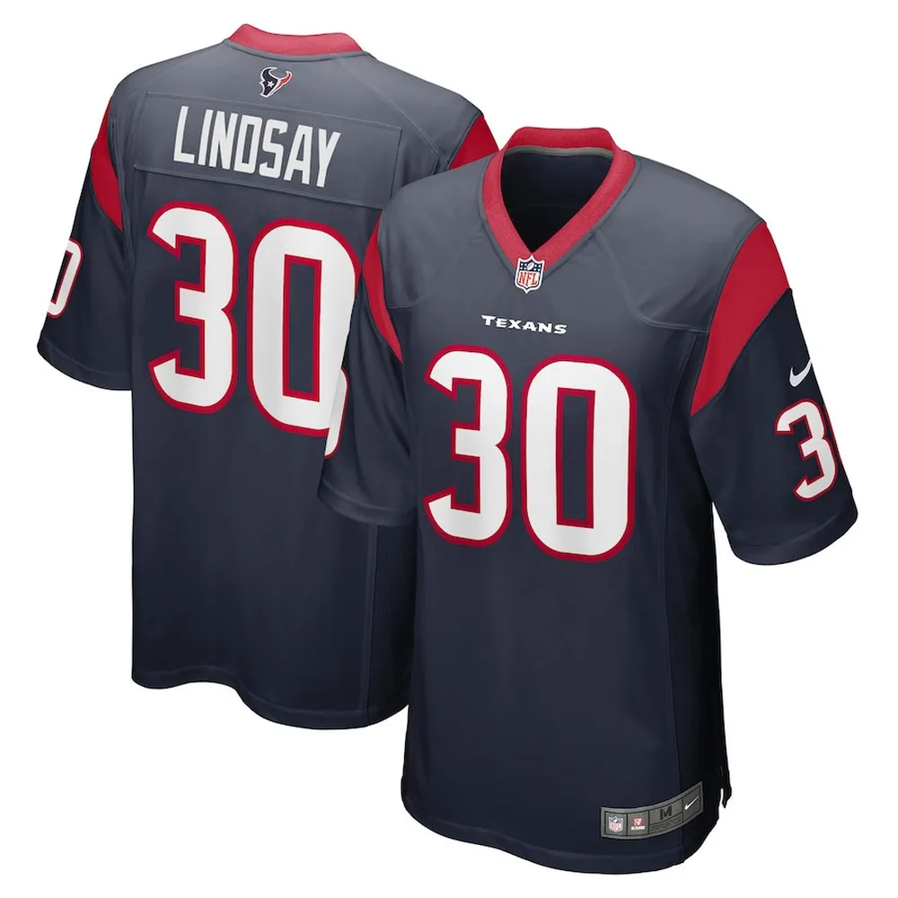 Phillip Lindsay 30 Houston Texans Men’s Game Jersey – Navy