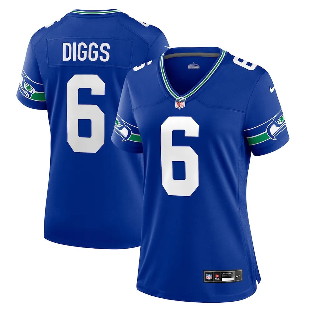 Quandre Diggs 6 Seattle Seahawks Women’s Throwback Player Game Jersey – Royal