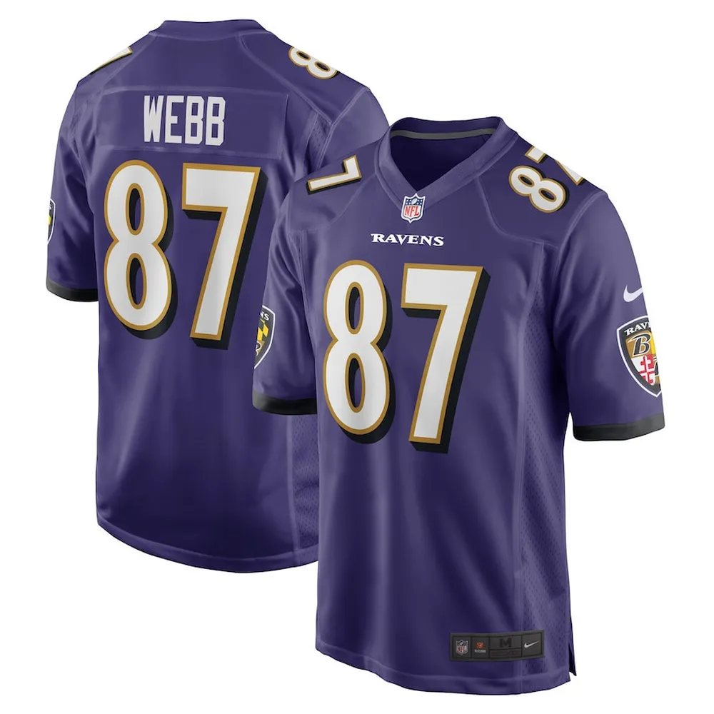 Raleigh Webb Baltimore Ravens Game Player Jersey – Purple