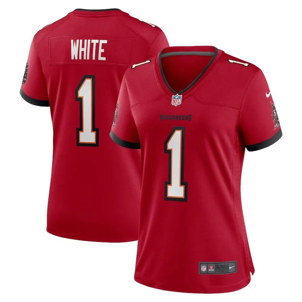 Rachaad White 1 Tampa Bay Buccaneers Women’s Game Player Jersey – Red