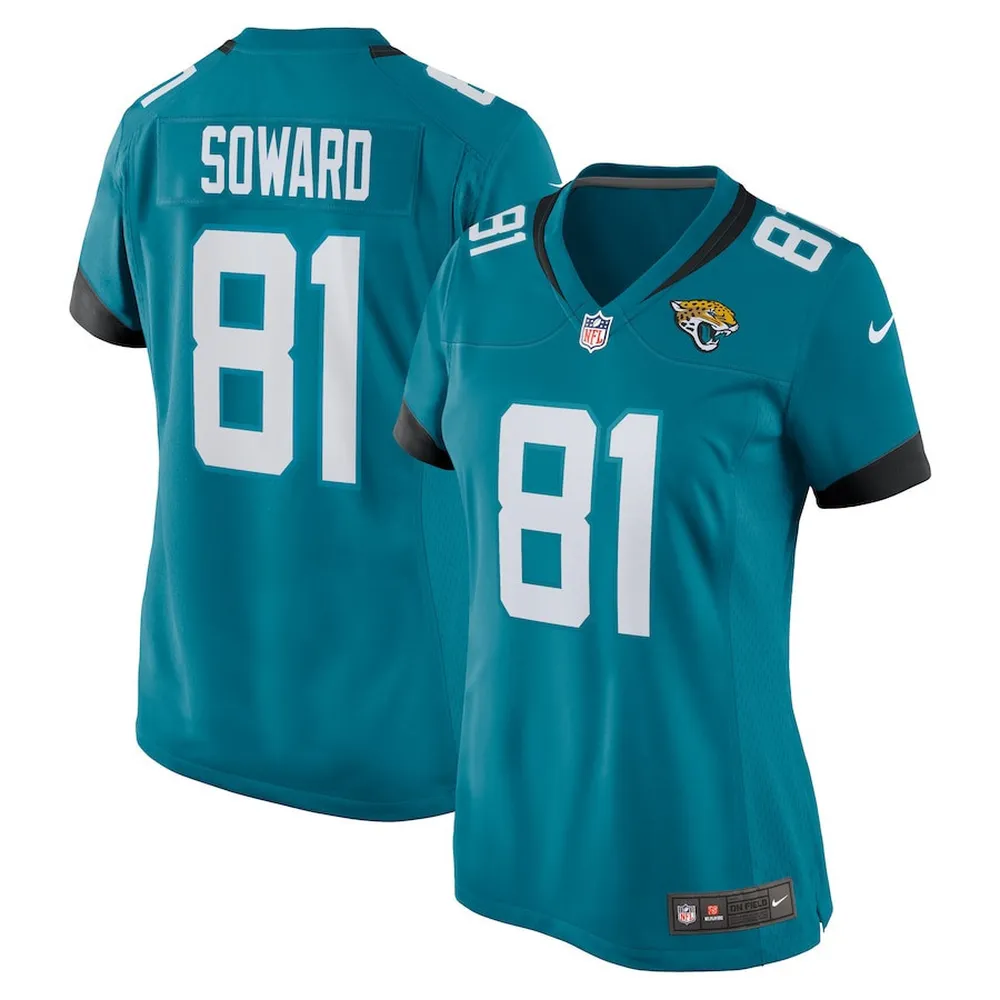 R. Jay Soward 81 Jacksonville Jaguars Women’s Retired Team Game Jersey – Teal