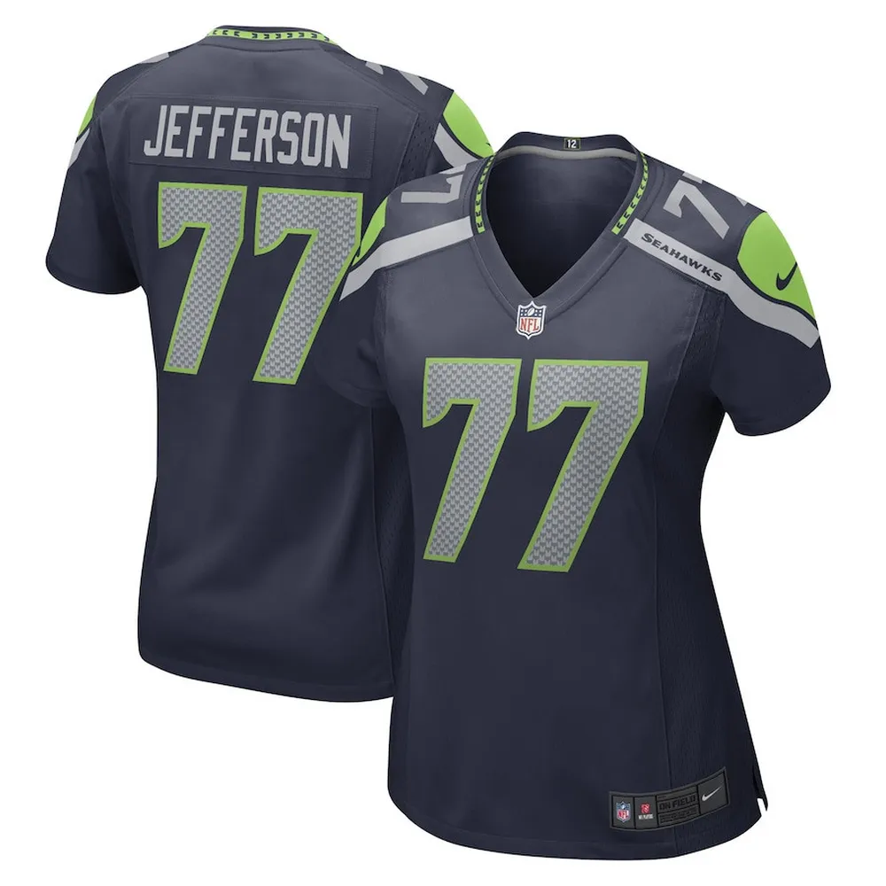 Quinton Jefferson Seattle Seahawks Women’s Game Player Jersey – College Navy