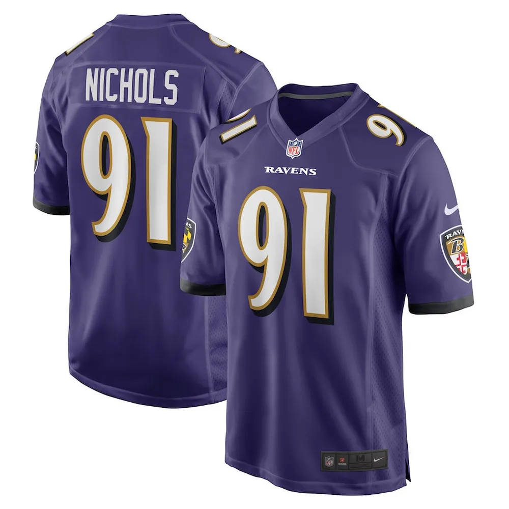 Rayshad Nichols Baltimore Ravens Game Player Jersey – Purple