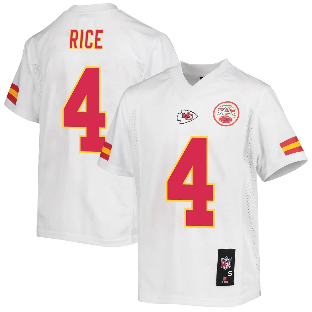 Rashee Rice 4 Kansas City Chiefs Game Jersey – Youth, White