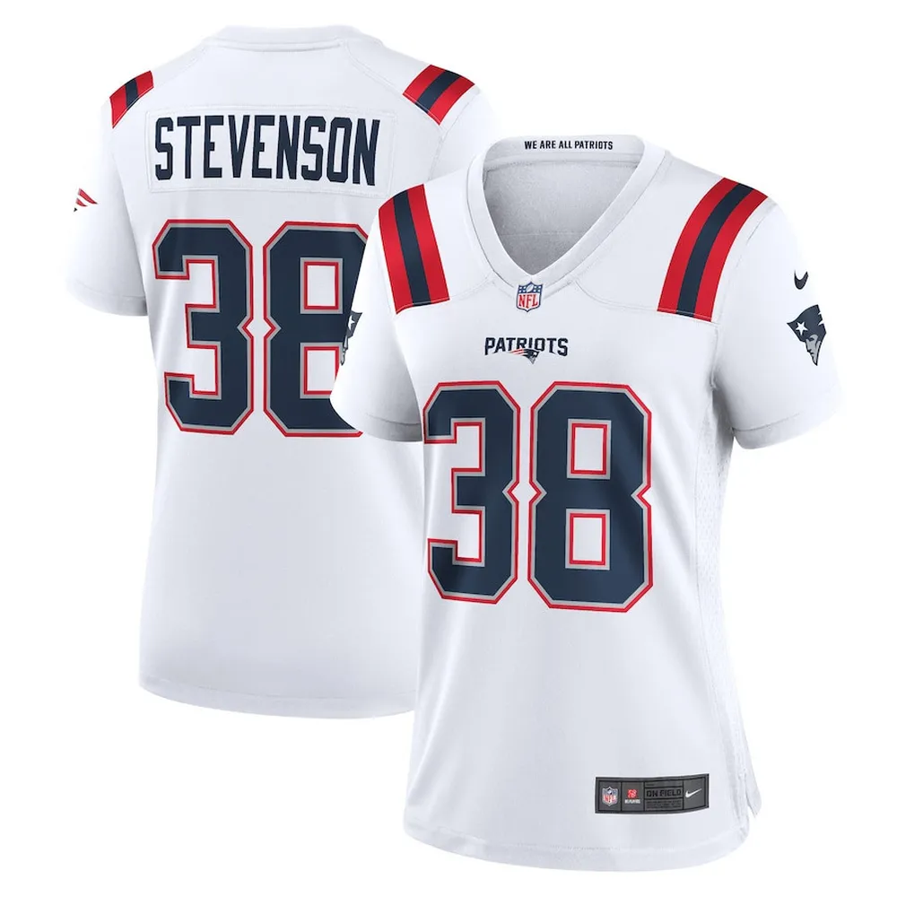 Rhamondre Stevenson New England Patriots Women’s Game Player Jersey – White