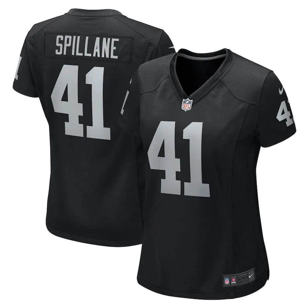 Robert Spillane 41 Las Vegas Raiders Women’s Game Player Jersey – Black