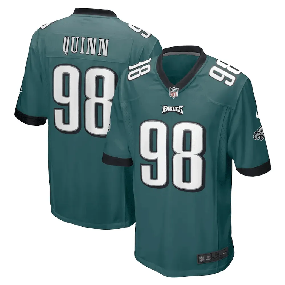 Robert Quinn 98 Philadelphia Eagles Game Player Jersey – Midnight Green