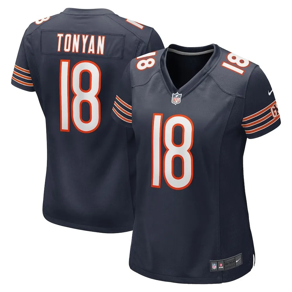 Robert Tonyan 18 Chicago Bears Women’s Game Jersey – Navy