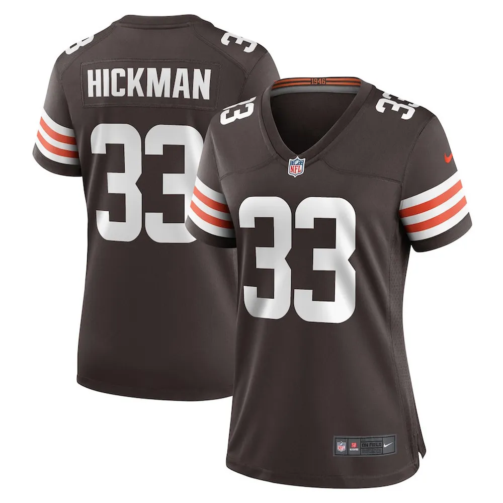 Ronnie Hickman 33 Cleveland Browns Women Team Game Jersey – Brown