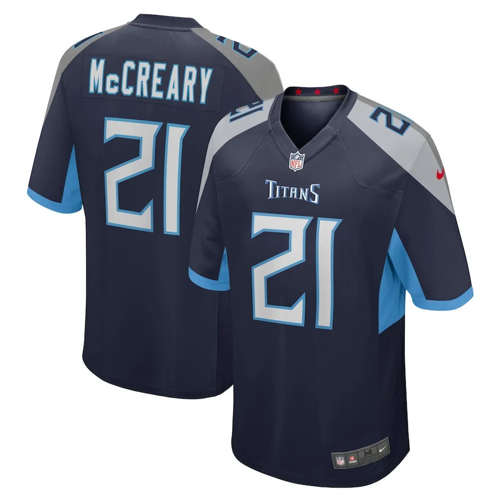 Roger McCreary Tennessee Titans Game Player Jersey – Navy