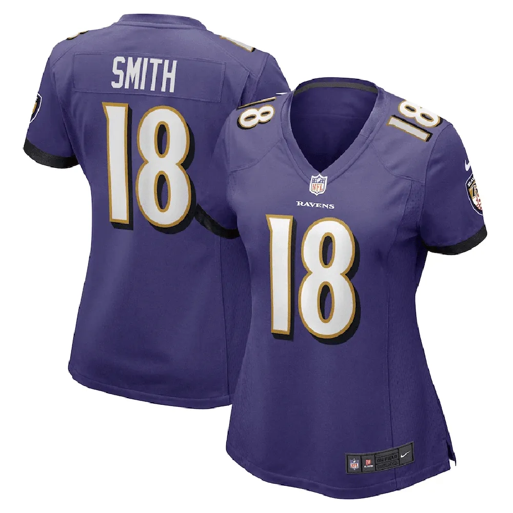 Roquan Smith 18 Baltimore Ravens Women’s Game Player Jersey – Purple