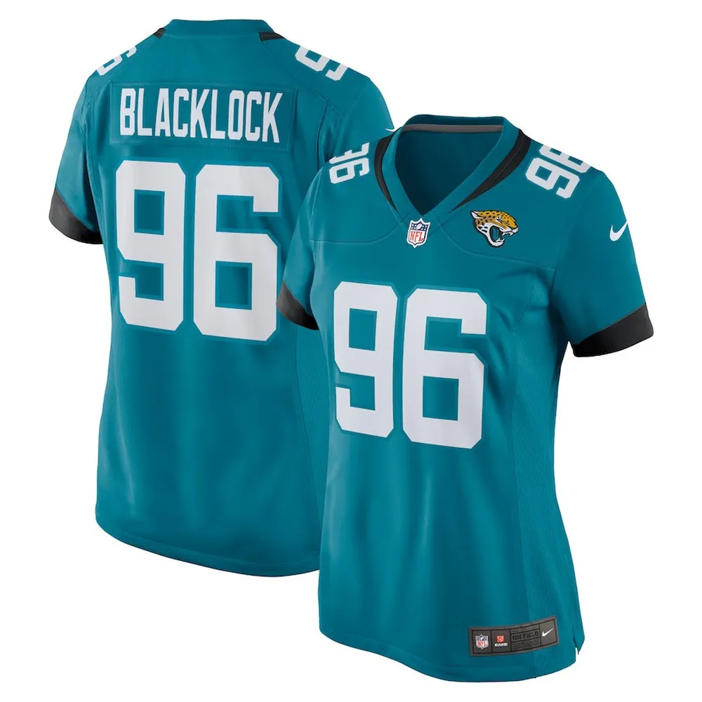 Ross Blacklock 96 Jacksonville Jaguars Women’s Team Game Jersey – Teal