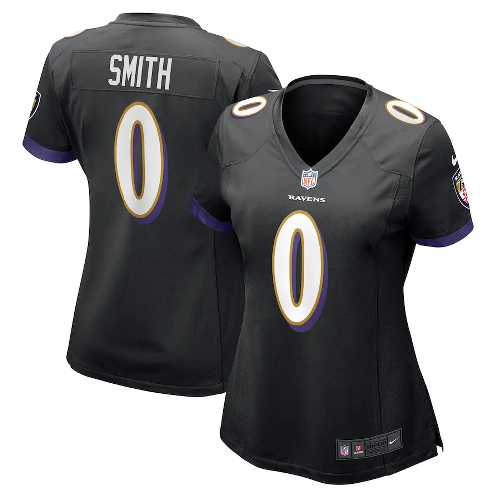 Roquan Smith 0 Baltimore Ravens Women’s Team Game Jersey – Black