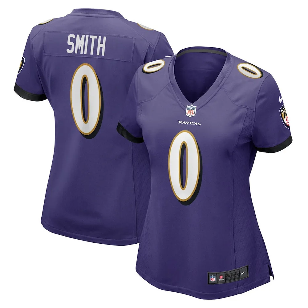 Roquan Smith 0 Baltimore Ravens Women’s Team Game Jersey – Purple