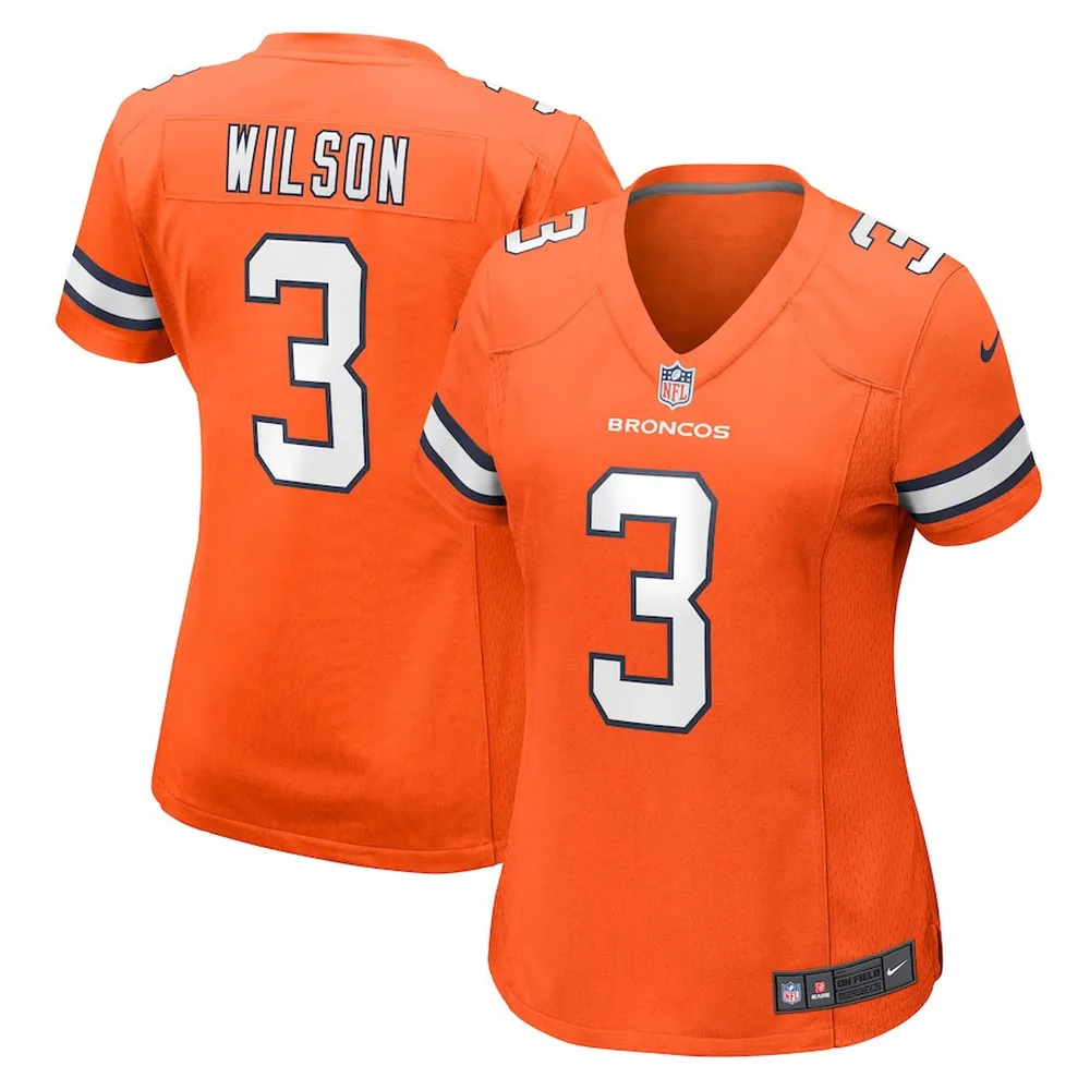 Russell Wilson 3 Denver Broncos YOUTH Game Jersey – Orange