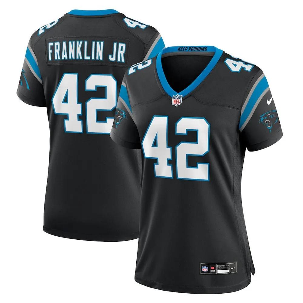 Sam Franklin Jr. 42 Carolina Panthers Women’s Team Game Jersey – Black