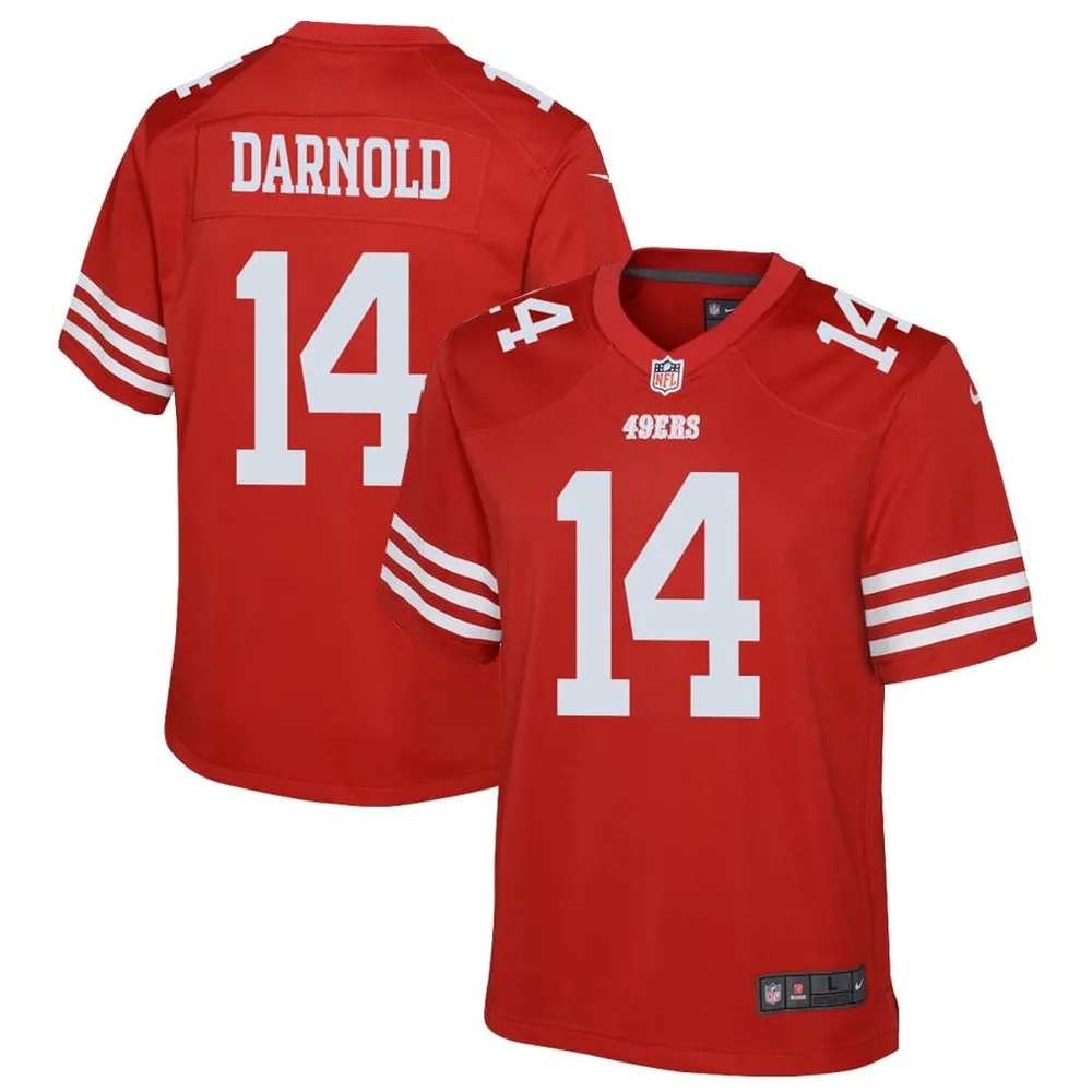 Sam Darnold 14 San Francisco 49ers Youth Game Jersey – Scarlet