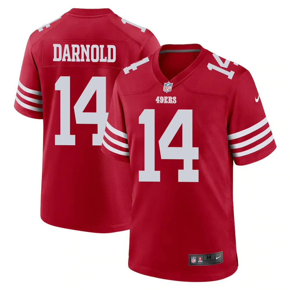 Sam Darnold 14 San Francisco 49ers Men Game Jersey – Scarlet