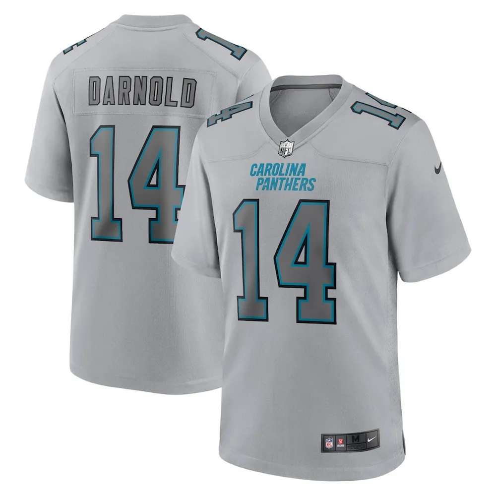 Sam Darnold 14 Carolina Panthers Atmosphere Fashion Game Jersey – Gray