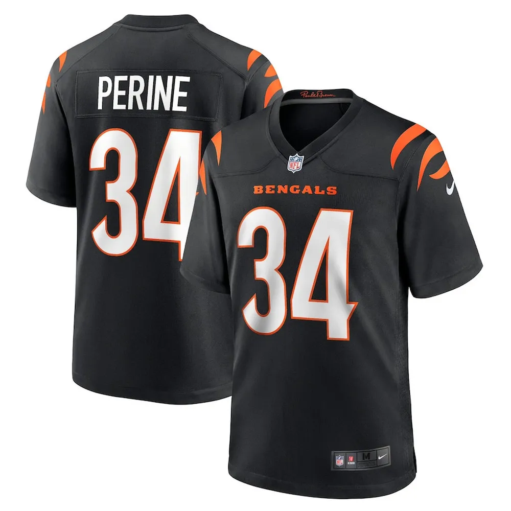 Samaje Perine 34 Cincinnati Bengals Game Jersey – Black